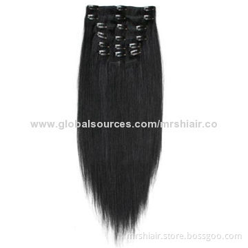 New Arrival 28" 7pcs/set 120g Color 1B# Malaysian Hair Clip in Hair Extensions